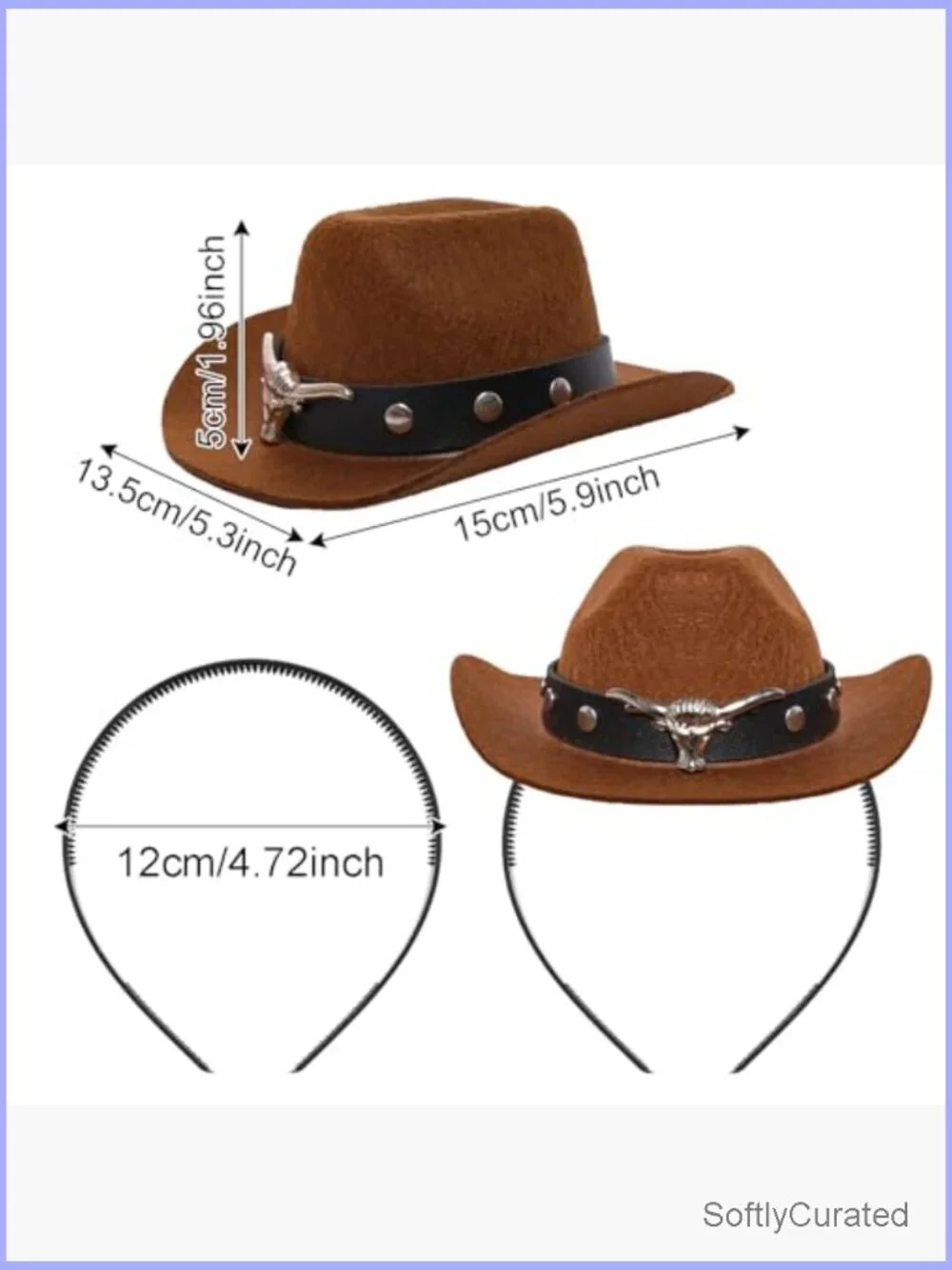 Mini Cowboy Hat Headband with Bandana Cowgirl Western Costume Accessory